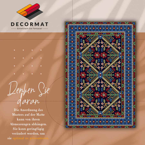 Vloerkleed op vinyl Geometrische retro -bloemen