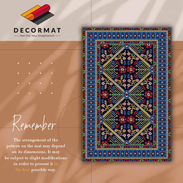 Vloerkleed op vinyl Geometrische retro -bloemen