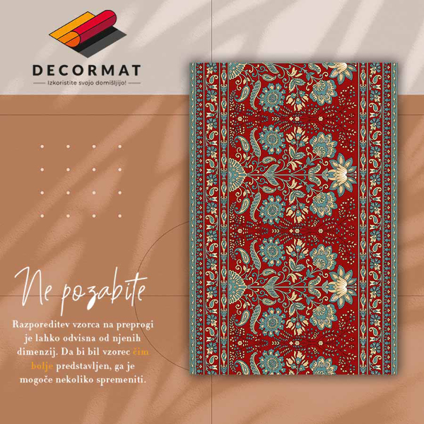 PVC mat Paisley bloemen