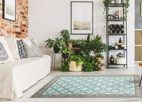 PVC mat Tegels en wielen