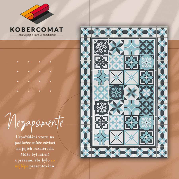 Vinyl vloerkleed Drie -kolor geometrie