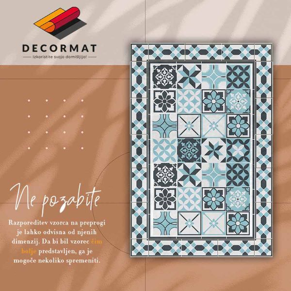 Vinyl vloerkleed Drie -kolor geometrie