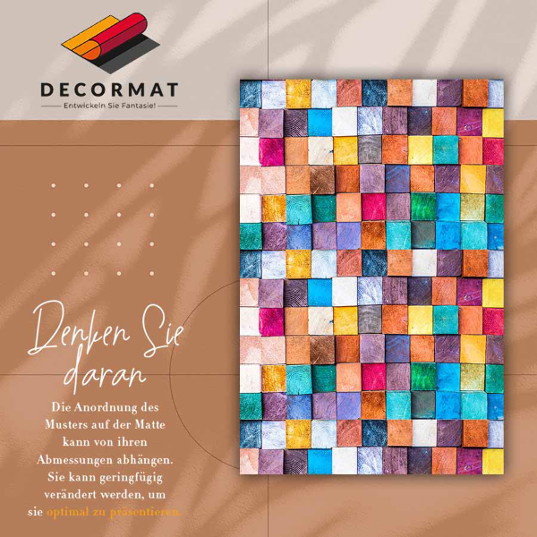 PVC mat Houten kubussen