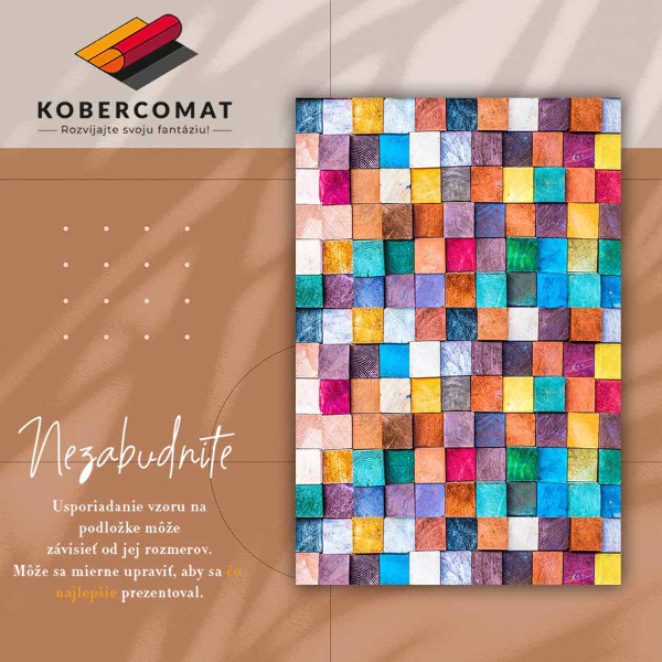 PVC mat Houten kubussen