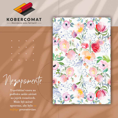 Vinyl vloerkleed Aquarelbloemen