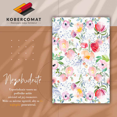 Vinyl vloerkleed Aquarelbloemen