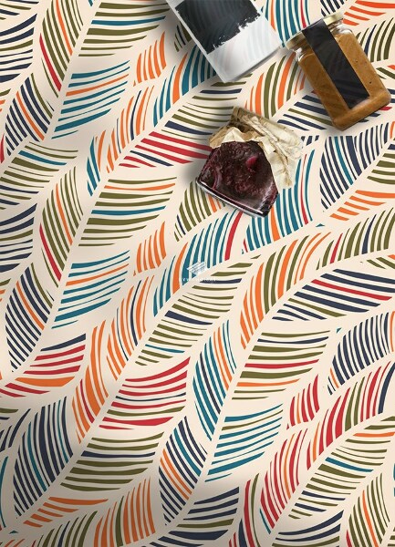 Vloerkleed vinyl Contourbladeren