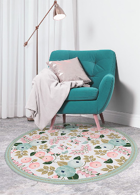 Vinyl vloerkleed rond Bloemen