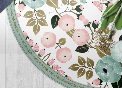 Vinyl vloerkleed rond Bloemen