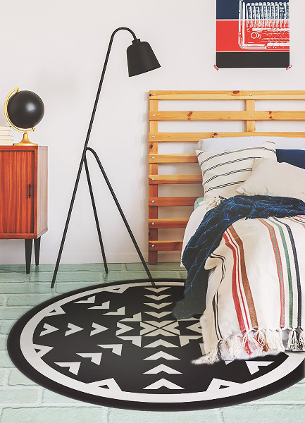 Rond vinyl tapijt Geometrische pijlen