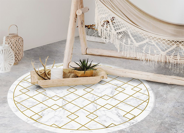 Vinyl vloerkleed rond Gedecoreerd marmer