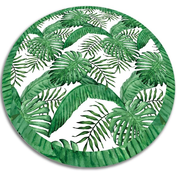 Rond vinyl tapijt Palm bladeren
