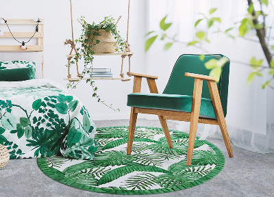 Rond vinyl tapijt Palm bladeren