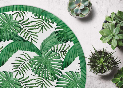 Rond vinyl tapijt Palm bladeren