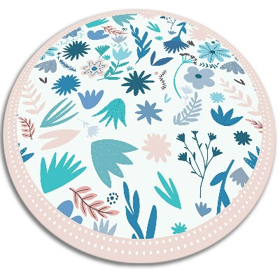 Rond vinyl tapijt Weide bloemen