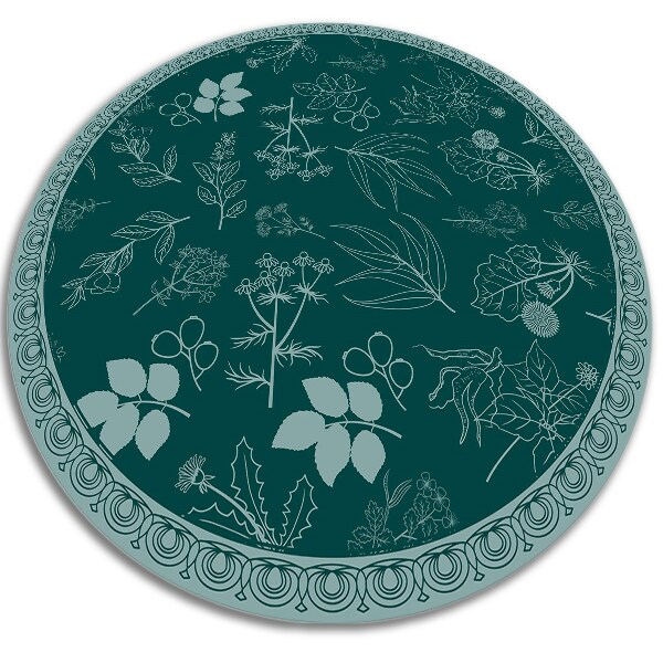 Rond vinyl tapijt Botanische bloemen