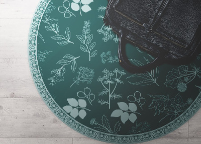 Rond vinyl tapijt Botanische bloemen