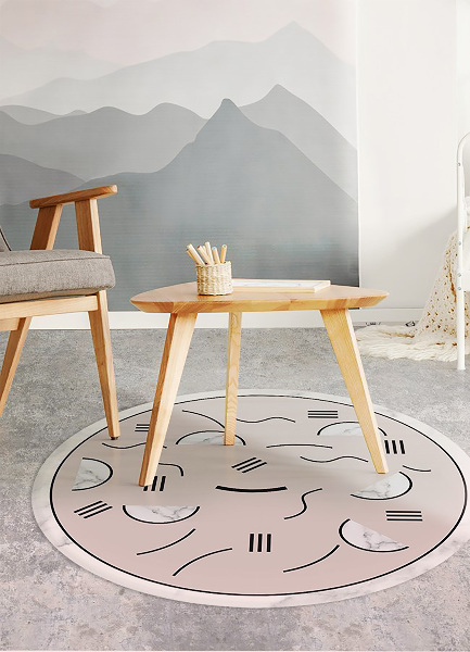 Rond vinyl tapijt Abstracte vormen
