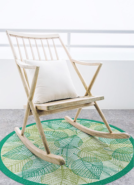 Rond pvc tapijt Bladskan