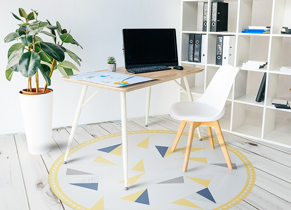Vinyl vloerkleed rond Geometrische driehoeken