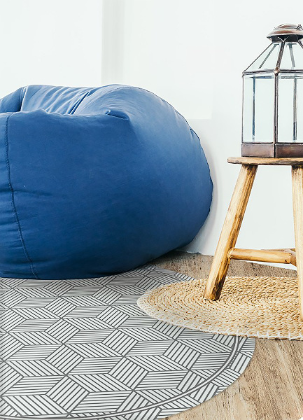 Vinyl vloerkleed rond Geometrische kubus