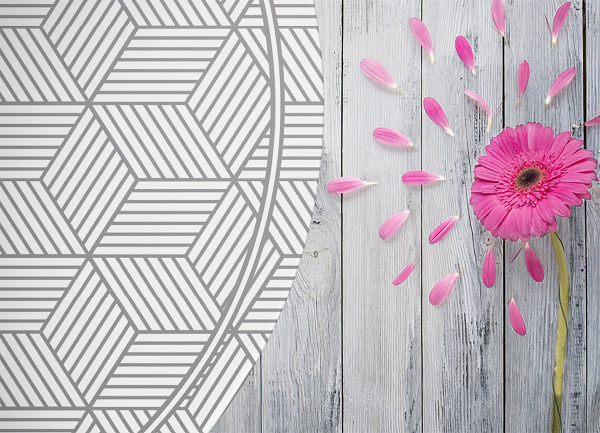 Vinyl vloerkleed rond Geometrische kubus