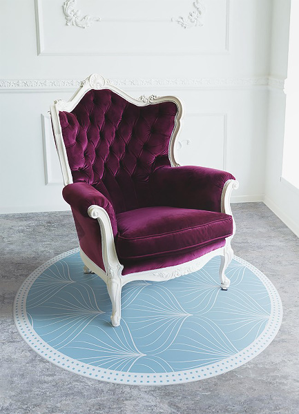 Rond vinyl tapijt Delicate lijnen