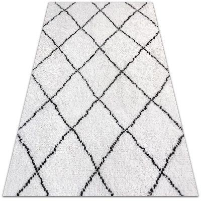 Buiten tapijt Zwarte patroonlijnen