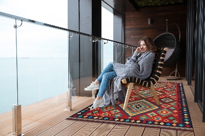 Buiten tapijt Kleurrijke retro -driehoeken