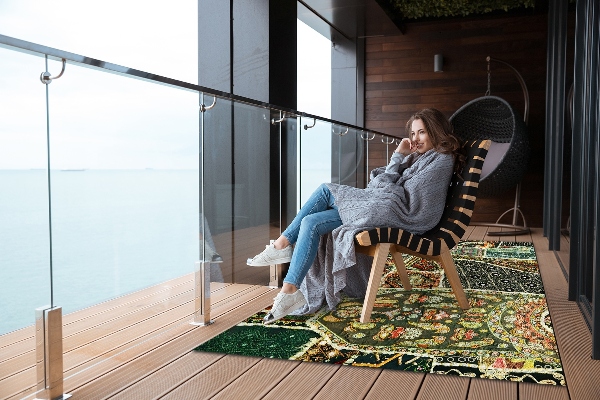 Buiten tapijt Patchwork in een turkse stijl