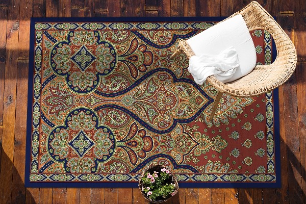Buiten tapijt Indiase retro -stijl