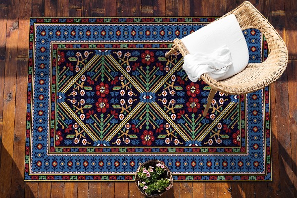 Tuinkleed Geometrische retro -bloemen
