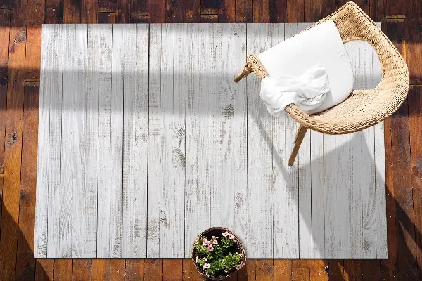 Tuinkleed Witte planken textuur