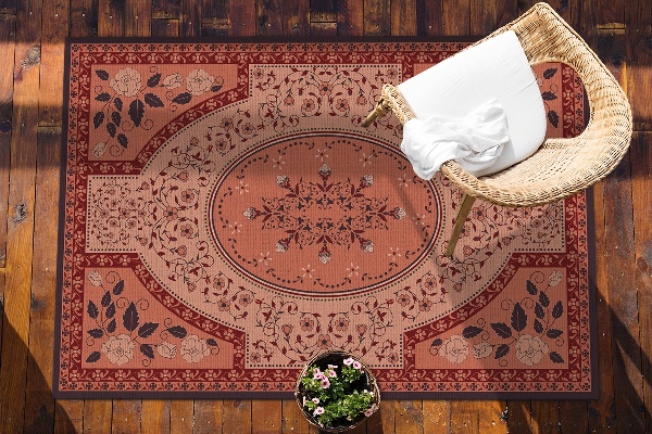 Buitenkleed Bloemkranspatroon