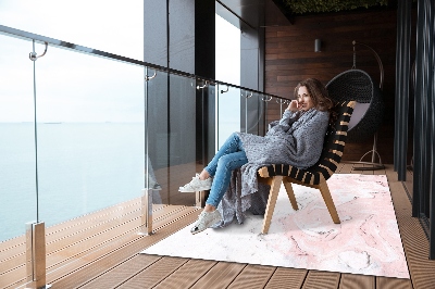 Buiten tapijt Wit en roze marmer