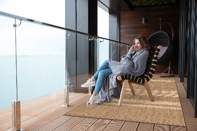 Buitenkleed Beige in lijnen