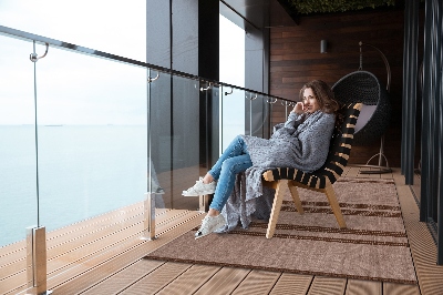 Buiten tapijt Bruin in lijnen