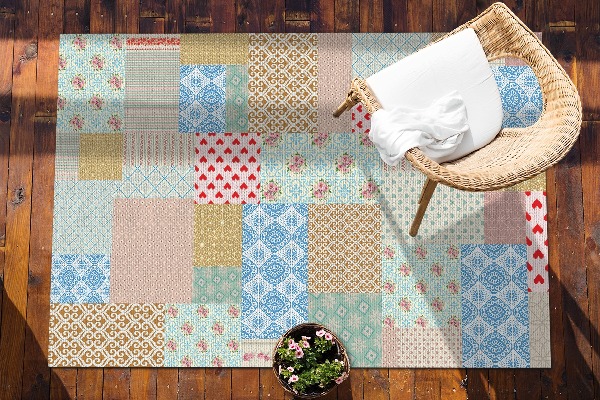 Buitenkleed Patchwork verschillende stukken