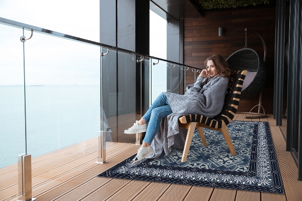 Buitenkleed Marineblauw talavera