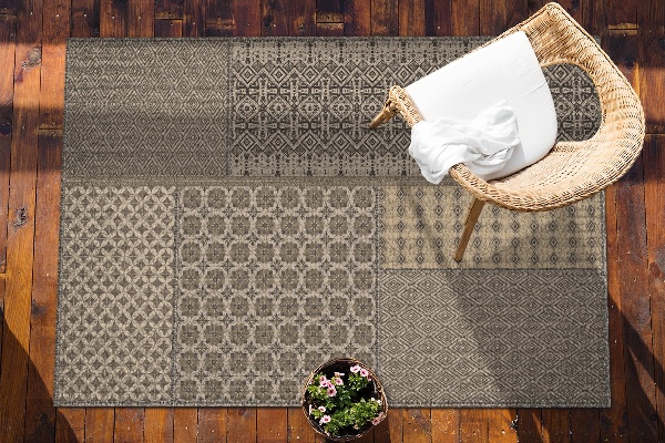 Buiten tapijt Aztec -patroon