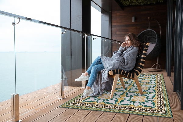Buiten tapijt Boho -stijl