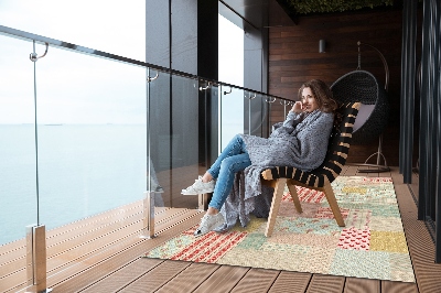 Buitenkleed Kleurrijk patchwork