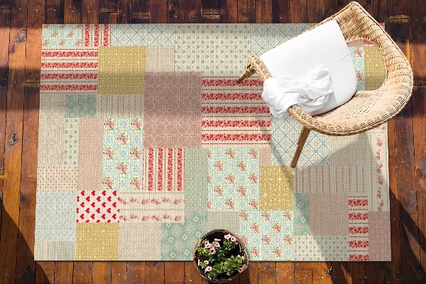 Buitenkleed Kleurrijk patchwork
