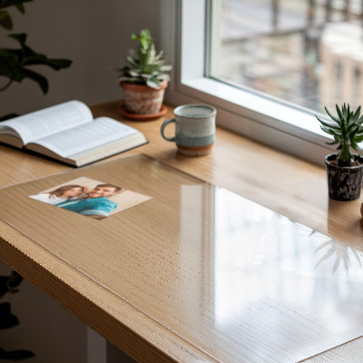 Zacht glas voor het bureau