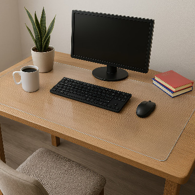 Zacht glas voor het bureau