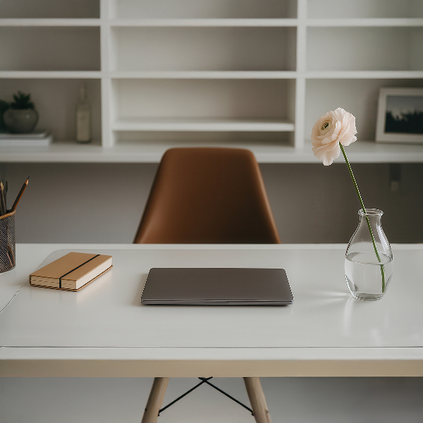 Zacht glas voor het bureau
