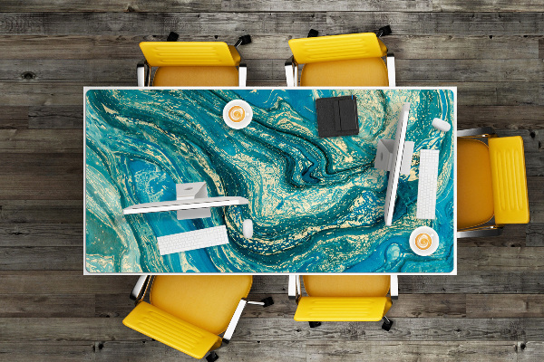 Bureau onderlegger Blauwe abstractie