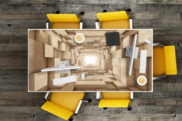 Bureau onderlegger Houten abstractie
