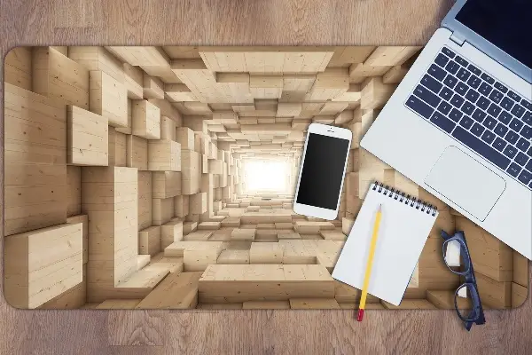 Bureau onderlegger Houten abstractie