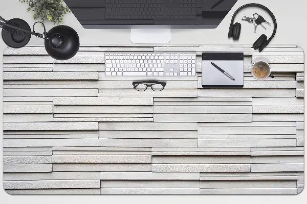 Bureau onderlegger Witte planken